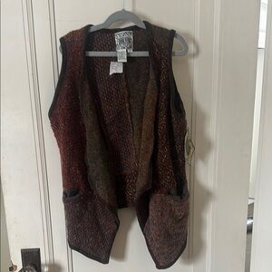 Multicolor Knit Vest with Pockets